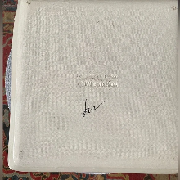 Square Ceramic Plate with Canoe Design - Picture 2 of 2